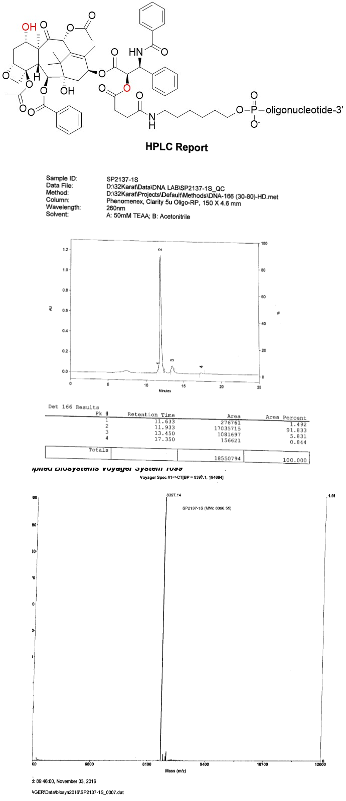 Taxol Oligo Conjugation