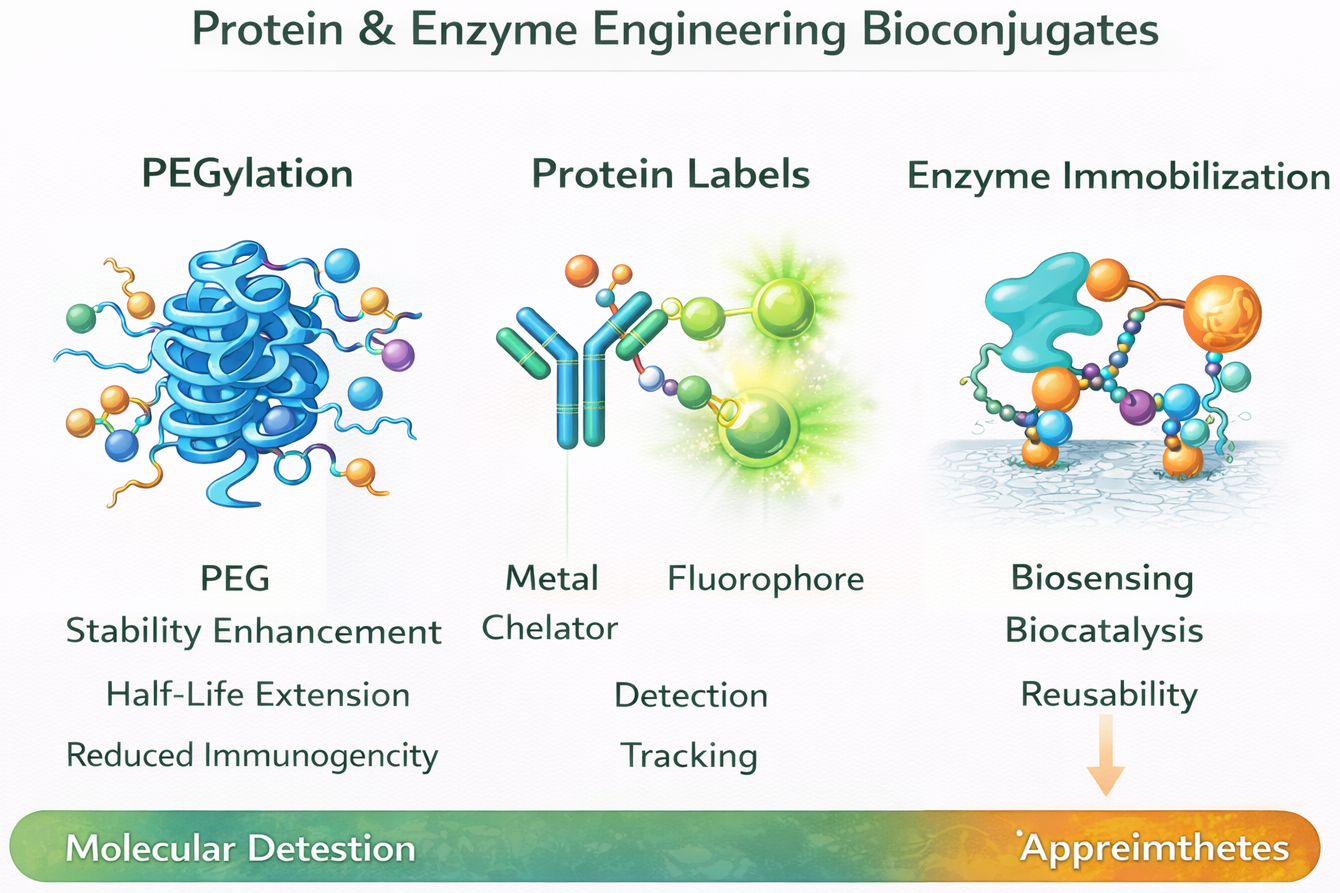 pegylation, protein labeling, protein enzyme conjugation