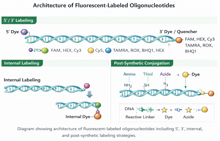 architecture-of-fluorescent-labeled-oligonucleotides overview schematic