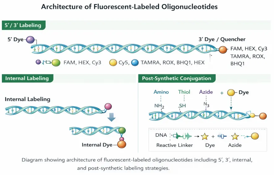 architecture-of-fluorescent-labeled-oligonucleotides overview schematic