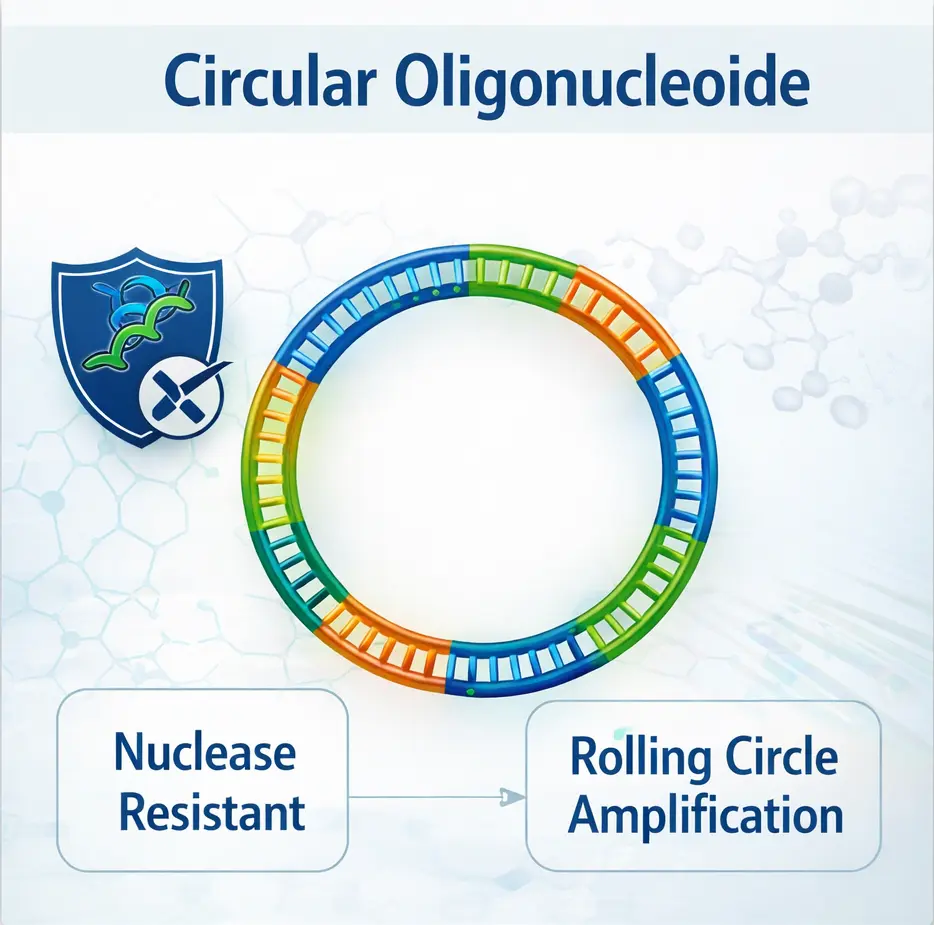 Circular oligonucleotide architecture illustration