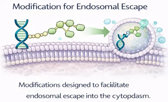 Endosomal escape modifications and conjugation for intracellular oligonucleotide delivery