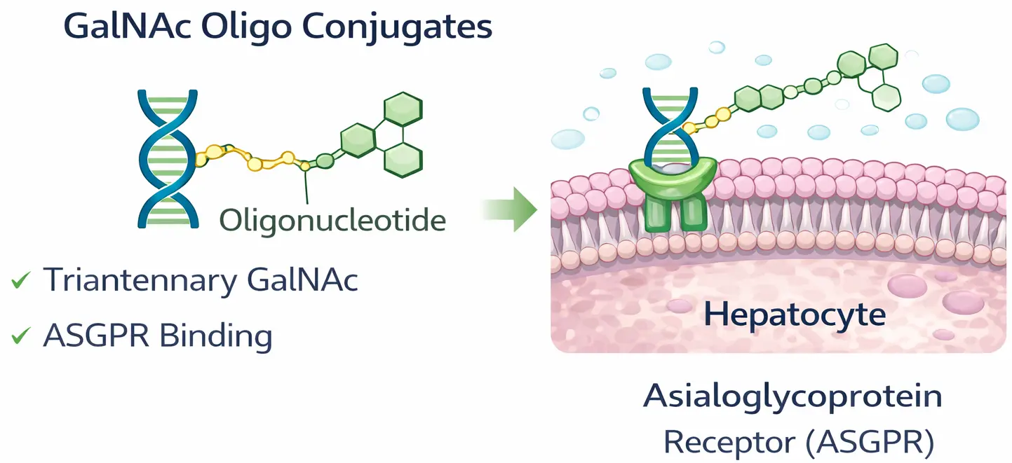GalNAc oligonucleotide conjugation for liver targeting