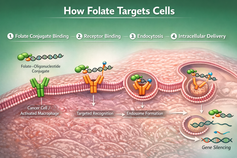 How folate-conjugated oligonucleotides bind folate receptors and undergo receptor-mediated endocytosis