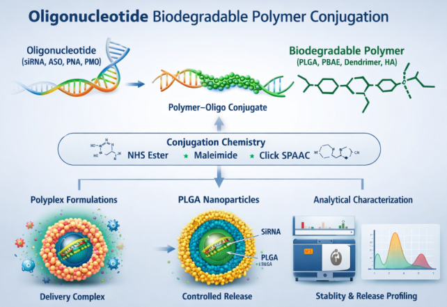 Oligonucleotide–polymer conjugation overview schematic