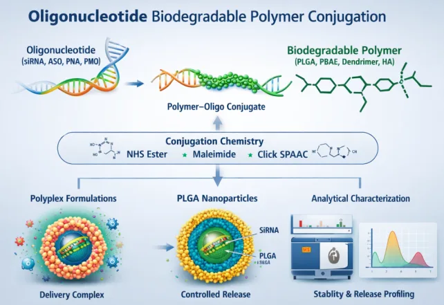 Oligonucleotide–polymer conjugation overview schematic