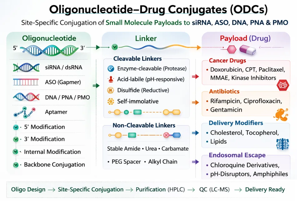 Oligonucleotide–polymer conjugation overview schematic